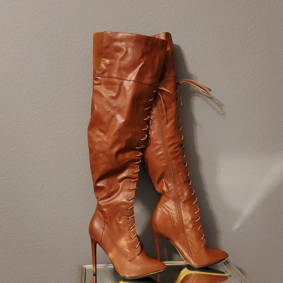 Like New...In Great Condition Cognac Color Boots - Picture 3 of 13